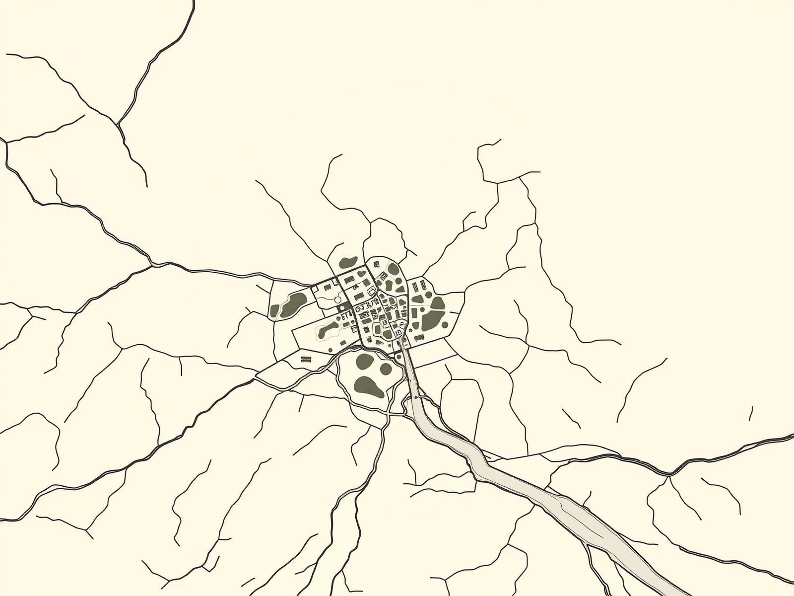 Stylised map around Oundle
